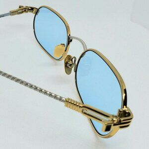 NEW PORTA ROMANA VINTAGE GOLD MOD.132 BLUE LENSES